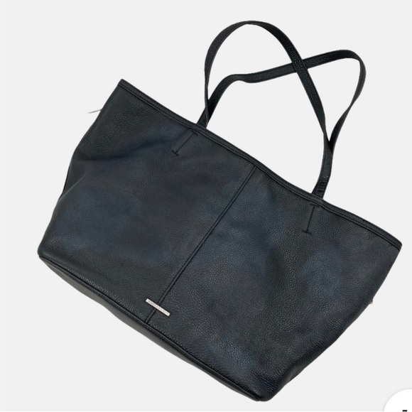 Rebecca Minkoff Leather Tassel Tote Bag Black Multi-Color Pockets - Picture 7 of 12